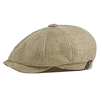 Ilandwig CAP 1309 Hemp Style Newsboy Hat, Metallic Patch, Hunting Cap, Simple, Men's, Women's,
