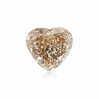 GIA Certified Natural Fancy Dark Yellowish Brown (1pc) Loose Diamond - 0.47 Cts - 4.54x4.98x3.31 mm SI2 Clarity Heart Brilliant