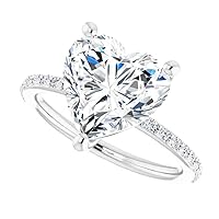 Moissanite Star Moissanite Ring Heart 5.0 CT, Moissanite Engagement Ring/Moissanite Wedding Ring/Moissanite Bridal Ring Sets, Sterling Silver Ring, Perfact for Gifts Or As You Want