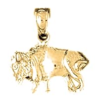 Silver Bison Pendant | 14K Yellow Gold-plated 925 Silver Bison Pendant