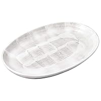Milky White Shino Oval No. 9 Plate, 10.2 x 7.1 x 0.8 inches (26 x 18 x 2 cm), 23.2 oz (660 g), Oval Plate, Restaurant, Ryokan, Japanese Tableware, Restaurant, Stylish, Tableware, Commercial Use