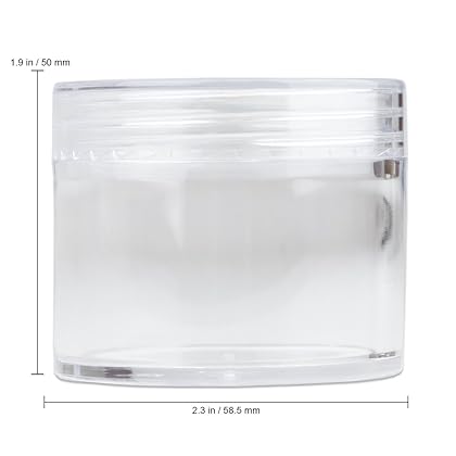 Beauticom 60 Grams/60 ML (2 Oz) Round Clear Leak Proof Plastic Container Jars with Clear Lids for Travel Storage Makeup Cosmetic Lotion Scrubs Creams Oils Salves Ointments (3 Jars)