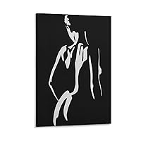 Black And White Bedroom Wall Poster Female Body Art Black And White Minimalist Art Poster Canvas Wall Art Prints for Wall Decor Room Decor Bedroom Decor Gifts Posters 24x36inch(60x90cm) Frame-style