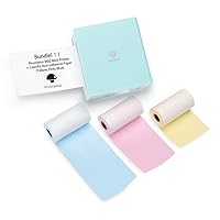 Phomemo M02 Mini Printer- Bluetooth Thermal Photo Printer with 3 Rolls Colorful Non-Adhesive Paper, Compatible with iOS + Android for Plan Journal, Study Notes, Art Creation, Work, Gift