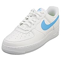 Nike Air Force 1 '07 Women's Shoes (DV3808-103, White/White/Volt/University Blue) Size 10