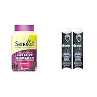 Senokot Dietary Supplement Laxative Gummies 60 Count and DenTek Tongue Cleaner 2 Pack