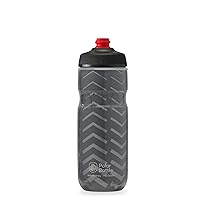 Polar Bottle Breakaway Insulated Water Bottle - BPA Free, Cycling & Sports Squeeze Bottle (Bolt - Charcoal & Silver, 20 oz)