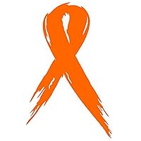 CrayianCo | Kidney & Leukemia Cancer Ribbon Logo Symbol | Cancer Sticker Orange 5