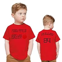 Custom Basketball Toddler Shirt, When I Grow UP, Basketball Like Daddy (Name & Number On Back), Jersey, Personalized Toddler (4T, Red)
