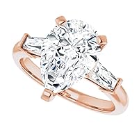 2 Carat Bridal Sets Wedding Rings for Women Pear Cut Moissanite Engagement Ring Sets 10K 14K 18K Gold Pear Wedding Ring Sets for Her
