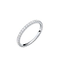 Amoonic FF589SS925ZIFA 925 Silver Engagement Rings with Cubic Zirconia Women's Ring Memory Ring Wedding Ring Stone Wedding Ring Thin Memoire Simple Narrow (Like Diamond White Gold)
