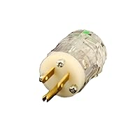 Leviton 8215-PLC 15 Amp, 125 Volt, NEMA 5-15P, 2P, 3W, Hospital Grade, Plug, Straight Blade, Grounding, Power Indication, Transparent