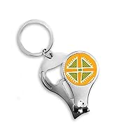 Yellow Triangle Mexico Totems Ancient Civilization Nail Nipper Ring Key Chain Bottle Opener Clipper