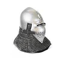 Medieval Steel Klappvisier Bascinet Helmet Knight Closed Clapvisor Armor Helmet LARP Reenactment Costume Adult Wearable Men