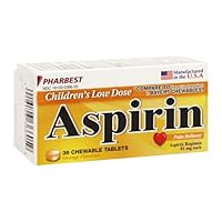 Aspirin Low Dose 81mg Each, Chewable, 36 Count Bottle, Orange Flavor