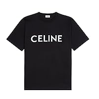 Celine Women's Logo Short-Sleeve Cotton T-Shirt, Black