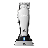 Andis 12660 Professional Master Corded/Cordless Hair Trimmer, Adjustable Carbon Steel Blade Hair Clipper for Close Cutting, Chrome