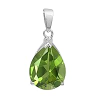 Multi Choice Pear Shape Gemstone 925 Sterling Silver Teardrop Solitaire Pendant Jewelry