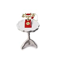 Dollhouse Telephone and Round Side Table Set