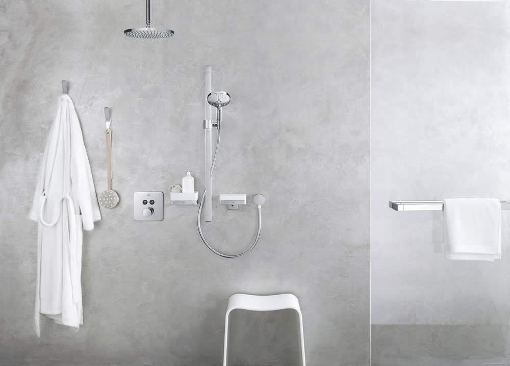 AXOR Bath and Kitchen Sink Soap Dispenser with Shelf Premium 4-inch, Modern Soap Dispenser in Chrome, 42819000