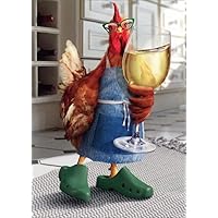 Chicken Mom Holding Wine Glass Funny / Humorous Mother's Day Card