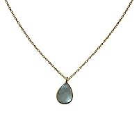CHICNET Women's and Men's Necklace Gold Chain Necklace Made of 925 Sterling Silver Gold-Plated and Gemstone Faceted Round or Drop Pendant, Lobster Clasp Adjustable Tight Wide