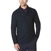 Perry Ellis Mens Lightweight Textured Pullover Sweater, Blue, Small