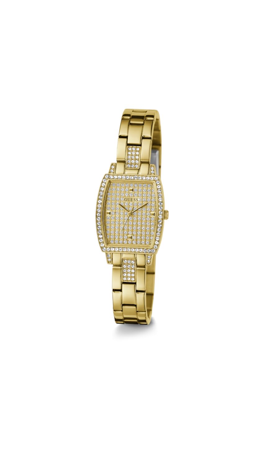 GUESS Women's 25mm Watch - Gold Tone Bracelet Champagne Dial Gold Tone Case