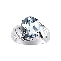 Rylos Classic Designer Style Oval 12X10MM Solitaire Gemstone Ring - Gem Jewelry for Women & Girls in Sterling Silver, Sizes 5-13