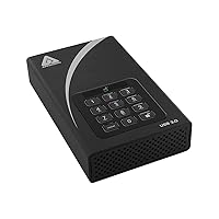 Aegis Padlock DT 4TB USB 3.0/USB 2.0 External Hard Drive, Black