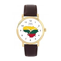 Lithuania Flag Watch 38mm Case 3atm Water Resistant Custom Designed Quartz Movement Luxury Fashionable