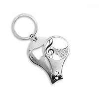 Flappg Music Notes Treble Clef Nail Clipper Ring Key Chain