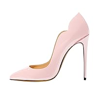 Women's Pointed Toe Shallow 4.7IN/12cm High Heels Wavy Classic Pumps Party Banquet Wedding Plus Size Shoes