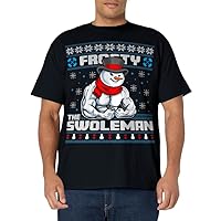Frosty Swoleman Funny Christmas Workout Gym Weight Lifting T-Shirt