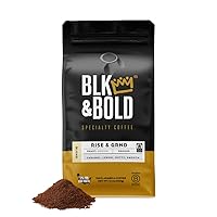 BLK & Bold Rise & GRND | Medium Roast | Fair Trade & Micro-Roasted | Certified Kosher | Black Owned Business | 100% Arabica | Ground Coffee | 12 oz Bag