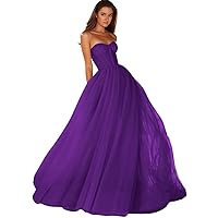 Sweetheart Ball Gown Prom Dress Dresses 2024 Tulle Long Women Formal Evening Gowns Lace up Back