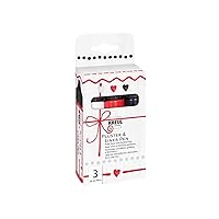 Kreul Pluster & Liner Pen 3 x 29 ml in White, Strawberry and Black, Plus Colour, 3D Decorative Effects by fluffing in The Oven, with Iron or Hair Dryer, One Size
