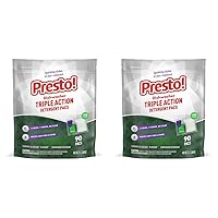 Amazon Brand - Presto! Triple Action Dishwasher Pacs, Fresh Scent, 90 Count (Pack of 2)