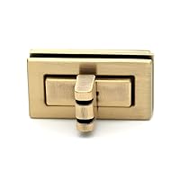 CRAFTMEMORE 1 1/4 in Twist Lock Purse Turn Locks Rectangle Bag Closure Clasp Purse Accessories VT154 (Brushed Brass)