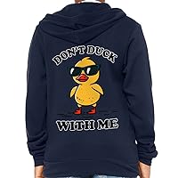 Don't Duck With Me Kids' Full-Zip Hoodie - Funny Hooded Sweatshirt - Printed Kids' Hoodie
