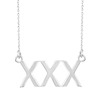 Angel Number XXX Chain Necklace For Women 14K Plated 925 Sterling Silver Numerology Jewelry