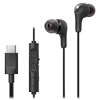 Gumy Connect USB-C Wired Earbuds Headphones, Delay-Free for Videos and Gaming, Built-in DAC Reduces Noise and Improves Sound Quality, 9.2 mm Diameter Neodymium Drivers - HAFR9UCB (Black)