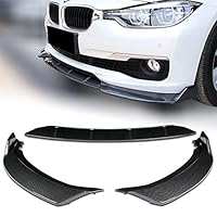 EPARTS 3 Pieces Front Bumper Body Kit Spoiler Lip Compatible With 2016-2019 BMW 320i 328i 330i F30 F35, 2017 2018 (Carbon Look)