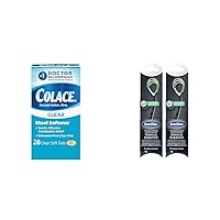 Colace Clear Stool Softener Soft Gel Capsules 50mg 28ct + DenTek Tongue Cleaner Fresh Mint 2 Pack