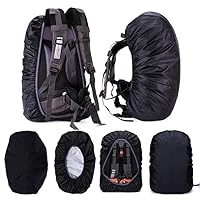 Waterproof Backpack Rain Cover - Nylon Bag Cover for Laptop & School Bags, Stretchable Elastic for Perfect Fitting with Buckle Strap, Compact & Portable for Hiking, Camping & Biking (Pack of 2)
