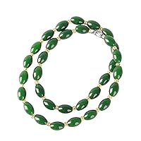 yigedan Halskette mit runden Edelsteinperlen aus natürlicher grüner Jade, weiterer Schmuck, Jade, Jade