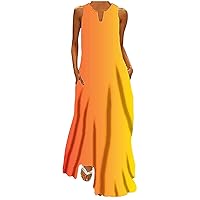 Birthday Gifts for Wome Women's Floral Maxi Dress Elegant V Neck Sleeveless Dresses Party Cocktail Long Dress Ankle Length Casual Dresses Black Deals of The