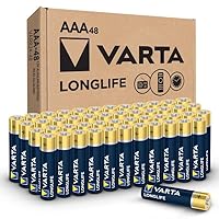 Varta Longlife AAA Batteries (48 Pack), Alkaline Triple A Battery