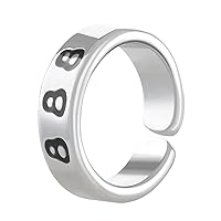 Angel Number Ring For Women Girls 111,222,333,444,555,666,777,888,999 Adjustable Size Wedding Band Anniversary Promise Ring