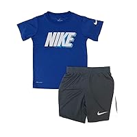 Nike Boys' 2-Piece Shorts Set Outfit (Royal Blue/Smoke Grey, 4)